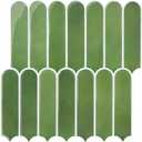 Commomy Thicker Green Peel and Stick Tile Backsplash - 10 pcs of 12" x 12" - 3D Adhesive Peel and Stick Backsplash for Kitchen, Bathroom, Removable, Waterproof, Vinyl Wall Tile (Glossy Ceramic Green & Thicker Design)
