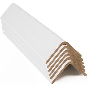 Cardboard Edge Protectors for Shipping - 2"W x 2"D x 48"L, Medium Duty .160 ga, Pallet Corner Protectors, Angle Boards, White, 50/Pack