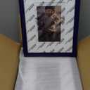 KINLINK 8x10 Picture Frame Navy, Solid Wood Frames with Acrylic Plexiglass for Pictures 4x6/5x7 with Mat or 8x10 without Mat, Tabletop and Wall Display Photo Frame, Set of 4