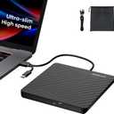 Amicool External USB-C USB 3.0 CD/DVD Drive Burner +/-RW, Ultra-Slim Portable DVD Player Writer Reader for Mac iMac MacBook, Windows 11/10/8 Linux, Laptop Desktop PC Computer Optical Drive
