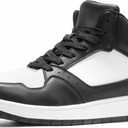 Furuian Steel Toe Shoes for Men Comfortable Safety Shoes Lace Up Work Shoes (8.5, High Top White&black)