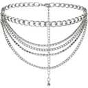 FIORETTO Chain Belt for Women Metal Waist Chain Fashion Multilayer Chain Belts for Dress 47"
