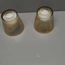 Small Glass Amber Stripe Lamp Shades Set of 2 Art Blown Lampshades,1.3lb,3.35" Top x 4.92" Diameter x 4.72" Height,Replacement Mini Lamp Shade for Floor Lamp Table Wall Lamp Chandelier Island Decor