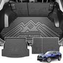 Powerty Cargo Mats with Backrest Mat for Toyota RAV4 2019-2025 Accessories(Include Hybrid&Gasoline), All Weather TPE Cargo Trunk Liners with Seat Back Mat Replacement for RAV4 (Trunk Mat+Backrest Mat)