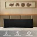 iMaylex Soft 100% Egyptian Cotton Zipper Pillow Case, Cozy and Lightweight Pillowcase, Easy Care, Black, Body, 20'' x 48''