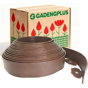 Landscape Edging2inx33FT Garden Edging with 60 Spikes for Lawn(33feet-Brown)