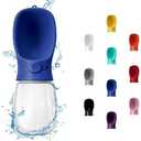 WePet Portable Dog Water Bottle, 19 OZ, Leak Proof Puppy Water Dispenser with Drinking Feeder for Pets Outdoor Walking, Hiking, Travel, Food Grade Plastic (Navy Blue)