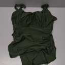 Century Star 2026 One Piece Swimsuit for Women Tummy Control Vintage Bathing Suits Modest Ruched Swimwear Army Green Large, Size L