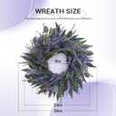 26 Inch Lavender Eucalyptus Wreaths for Front Door, Spring Summer Wreath,Large Eucalyptus Outdoor Wreath with Greenery Leaves for Porch,Wall,Holiday,Home Decor- Spring, Summer, Fall, All Seasons