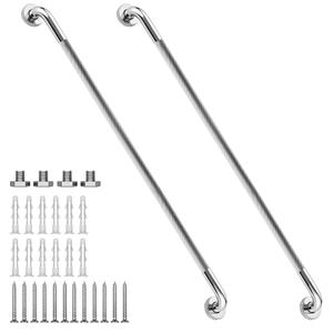 48 Inch Shower Grab Bar 1.25" Dia, 2 Pack Nickel Anti Slip Bathroom Grab Bar, 304 Stainless Steel Knurled Handicap Grab Bars, Safety Support Handrail,Bath Shower Handle for Elderly Injury Senior