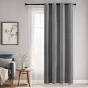 jinchan Linen Textured Curtain 84 Inch Long for Living Room Room Darkening Thermal Insulated Grommet Top Window Drape for Bedroom 52" W x 84" L Grey 1 Panel