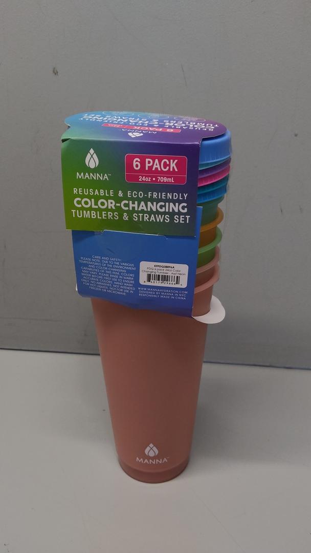 Manna 24oz Color Changing Reusable Cup Set - 6 Pack