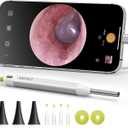 Anykit Visual Ear Wax Removal Camera, Type-C Digital Otoscope with 6 LED Lights and Ear Camera with Earwax Removal Tool for Adults & Children, Compatible with iPhone 15& Android (Silver)