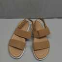 mysoft Women's Walking Sandals Comfortable Air Cushion Platform Elastic Ankle Strap Open Toe Ourdoor Summer Shoes (6, Brown)
