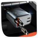 LISEN Retractable Car Charger, 69W Cars Adapter USB C Fast Charger, Car Accessories for Women Men, Christmas for Gifts for Dad Mom, Gifts for Men Women, for iPhone 17 Pro Max Air 16 15 14 13 Plus