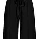 PRETTYGARDEN Women's Summer 2 Piece Loungewear Set Cropped Tank Top Wide Leg Sweatpants Tracksuit Casual Outfits, XL