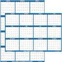 24" x 36" SwiftGlimpse 2026 Wall Calendar Erasable Large Wet & Dry Erase Laminated 12 Month Annual Yearly Wall Planner, Reversible, Horizontal/Vertical, Navy