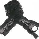 122cm #20 Super Large Separating Zippers with Zinc Alloy Metal Zipper Slider, Heavy Duty Plastic Zippers for Sewing Tents, Coats, Overcoats, Boat Covers, Canvas (48" Black) SHUNLI