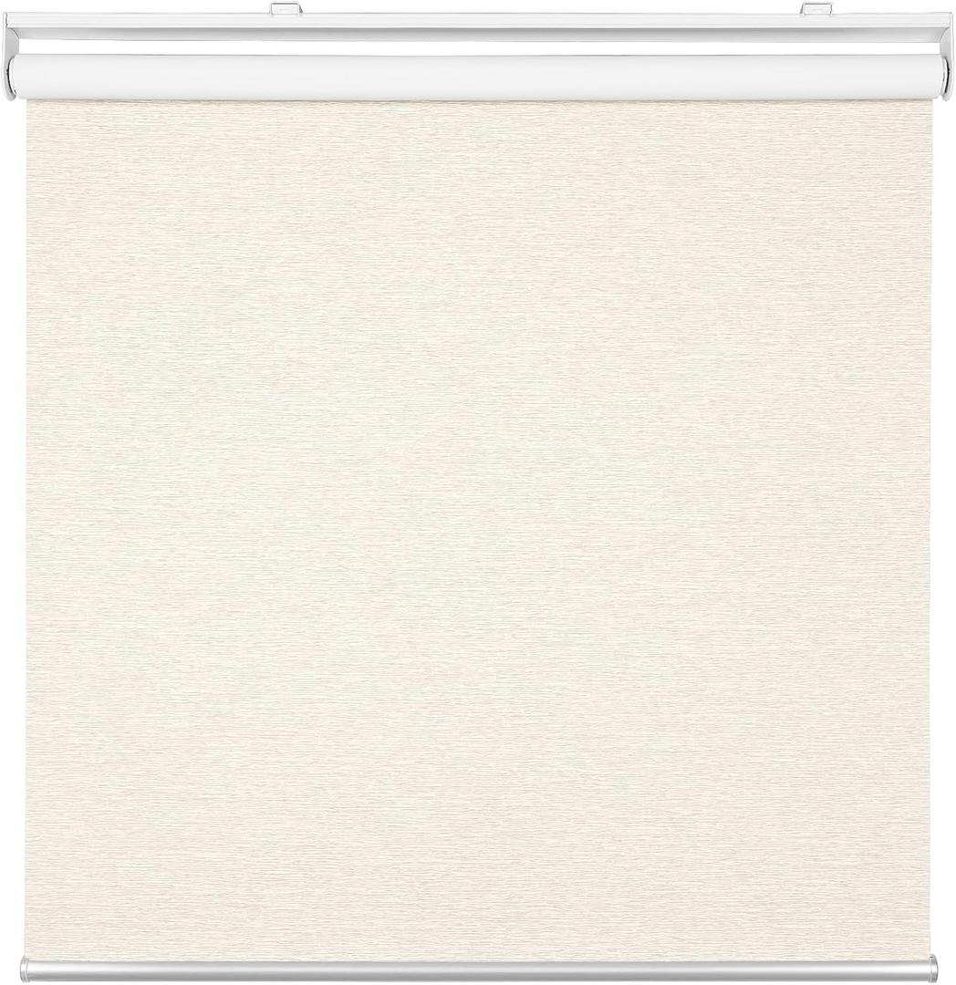 Homebox Cordless Blackout Roller Shades for Windows, 100% Room Darkening Blinds with Thermal Insulated Easy Install Spring System for Home, Living Room, Nursery (55" W x 72" H, Light Beige)