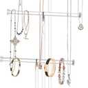 Hanging Jewelry OrganizerTiered Tabletop Countertop Free Standing Necklace Holder Display3 Tier Jewelry Display Necklace Holder Stand (3-Bar)