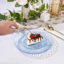 Rubtlamp 100 Pcs Blue Plastic Plates,Heavy Duty plastic Plates,Fancy Blue Disposable Plates, Hammered Plastic plates Include 50 Pcs Dessert Platos, 50 Pcs Dinner Platos for Party
