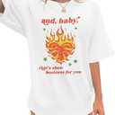 Country Music Shirts for Women Vintage Concert Shirt New Album Tshirt Music Lovers Gifts Tee Oversized Short Sleeve Tops (White, XL)