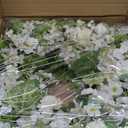 White Faux Silk Flower Spring Summer Easter Wreath 20-22" for Front Door  Anemone Daisy Tagetes Erecta Green Eucalyptus and Fern Leaves  Farmhouse Front Porch Wreath, Outdoor Indoor Use