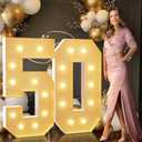 imprsv 4FT Light Up Numbers, Marquee Numbers 50th Birthday Decorations for Women Men, Large Light Up 50 Birthday Women Foam Board Anniversary Party Decorations Arch Kit (DIY)