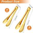 8 Pcs Gold Tongs for Serving Food, 9 & 12 Inch Stainless Steel Buffet Tongs - Gold Serving Utensils for Parties, Catering, Restaurants, Kitchen & Home Entertaining