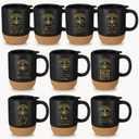Jingmore 10 Pcs Bible Verse Coffee Mugs Cork Base, Tree, English Quote, 15oz