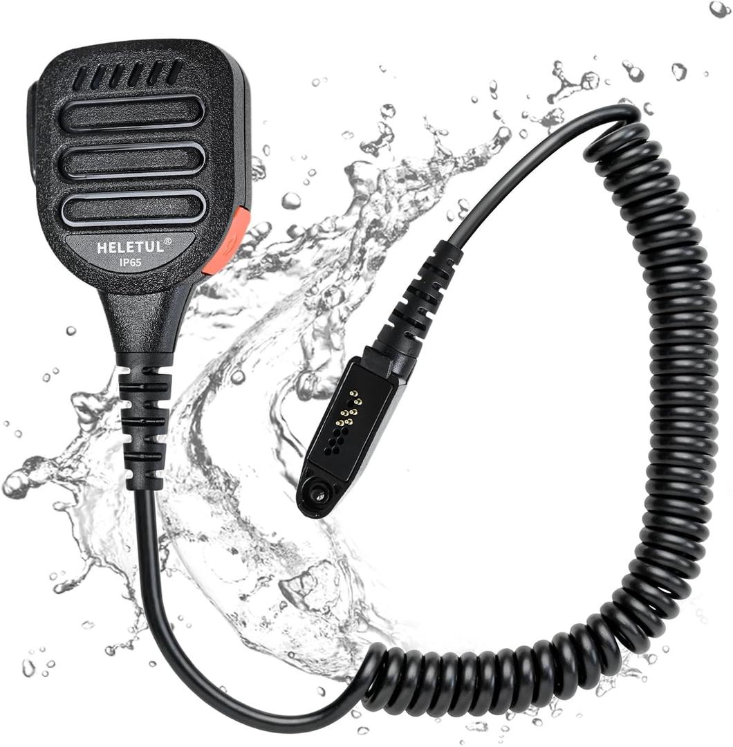 Walkie Talkies Mic for Retevis NR30 RB23 RB46 RT29 RT47 RT47V RT48 RT82 RT83 RT87, Ptt Shoulder Mic for Motorola EX500 EX600 GP328Plus for Ailunce had2 hd1 ha1g (Black)