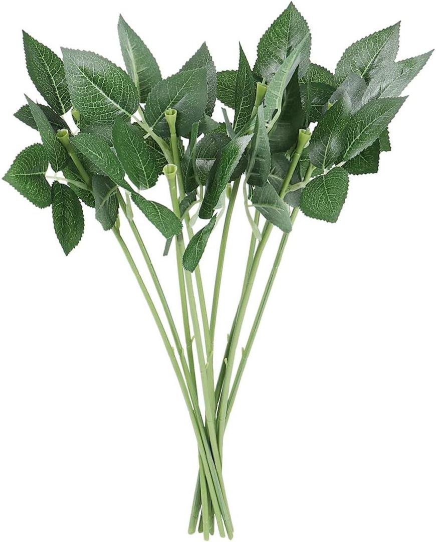 DECHOUS Faux Roses Bulk Flower Picks Wire Floral Wire Leaves for DIY Handmade Arrangements