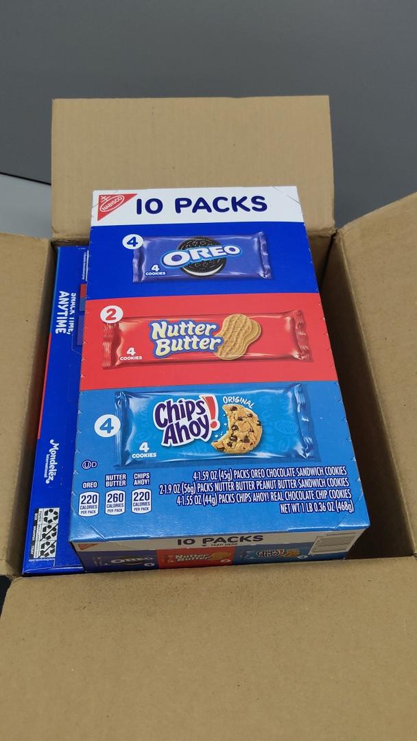 Nabisco Cookie Variety Pack, OREO, Nutter Butter, CHIPS AHOY!, 10 Snack Packs (4 Cookies Per Pack), Pack Of 4, BB 06 APR 2026