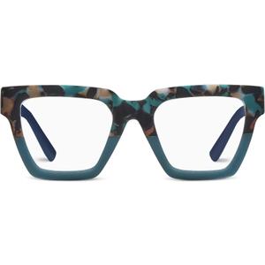 Peepers by PeeperSpecs Women's Take a Bow Oversized Blue Light Blocking Reading Glasses, Teal Botanico/Teal,
+1.50