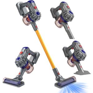 Kids Vacuum That Really Works, 3-in-1 Kids Cleaning Toy Set for 3 4 5 6 7+ Year Old Toddler Pretend Play Toys Vacuum Cleaner with Real Suction Birthday for Boys Girls Ages 3-5 4-8