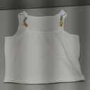 SHENHE Women's Y2K Beaded Tops Chain Scoop Neck Sleeveless Fitted Tank Sexy Going Out Tops (Large, White)