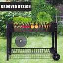 Raised Garden Planter Beds with Wheels Legs, Large Planters Box for Indoor Outdoor Plants,Metal Galvanized Elevated Rectangle Herb Planter Box for Vegetables Flower Patio 31.5" H