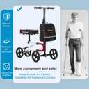 Economy Knee Scooter Steerable Knee Walker for Foot Injuries Compact Crutch Alternative with Dual Braking System (Red)