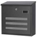 Decaller Galvanized Steel Mailbox with Key Lock, Wall Mount Metal Mail Box Outdoor, 13" x 11.8" x 4.1", 918 Black