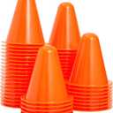 Maplefield Juvale Mini Safety Cones - 3 in Diameter, Orange, Pack of 50 - Soccer Training Equipment, Hockey Drills
