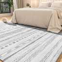5x7 Area Rugs for Living Room Machine Washable Rug Distressed Indoor Carpet Neutral Moroccan Boho Rug Ultra Soft Area Rug for Bedroom Dining Room Playroom Office, Black