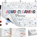 Cleaning Planner for Adults Low-Overwhelm Reusable Cleaning Schedule and Checklist, Magnetic Visual Chore Chart for Fridge to Build Cleaning Habits ADHD Cleaning and Organizing Planner - 8.3" x 11.7"