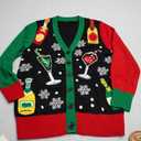 Tipsy Elves Women's Gaudy Garland Cardigan - Tacky Christmas Sweater with Ornaments Small