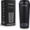 GO Heated Coffee Mug, Travel Mug, 13.5 OZ. Smart Mug, Battery Powered Heated Coffee Mug, Great for Coffee and Tea, Snap on Magnetic Charging Cord, New and Improved (Black)