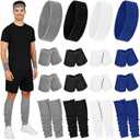 Hillban 4 Set 80s Leg Warmers for Women Men 80s 90s Accessories Neon Headband Wristband Workout Outfit for Sport Yoga Party(Dark Color)