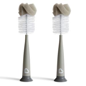 Munchkin Sponge Bottle Brush, Modern Design, 2 Pack, Grey