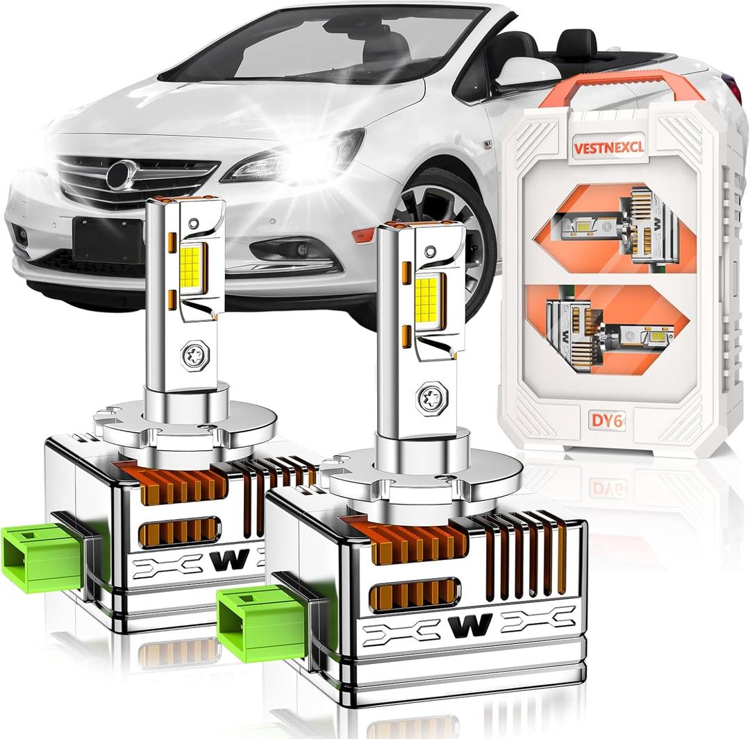 D3S HID Bulbs Fit for Buick 2013-2017 Enclave Envision 2014-2019 Lacrosse Regal Cascada 30000LM 6000K White Dual-Sided 30 Chips, Xenon HID Light Replacement, 800% Brightness, Pack of 2