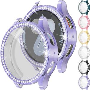 RICHONE [6 Pack] Bling Screen Protector for Samsung Galaxy Watch 7 40mm, Sparkly Rhinestones Soft Bumper Cases Galaxy Smart Watch7 Covers Accessories for Women Men (SM-L300, Samsung Watch 7 40mm)