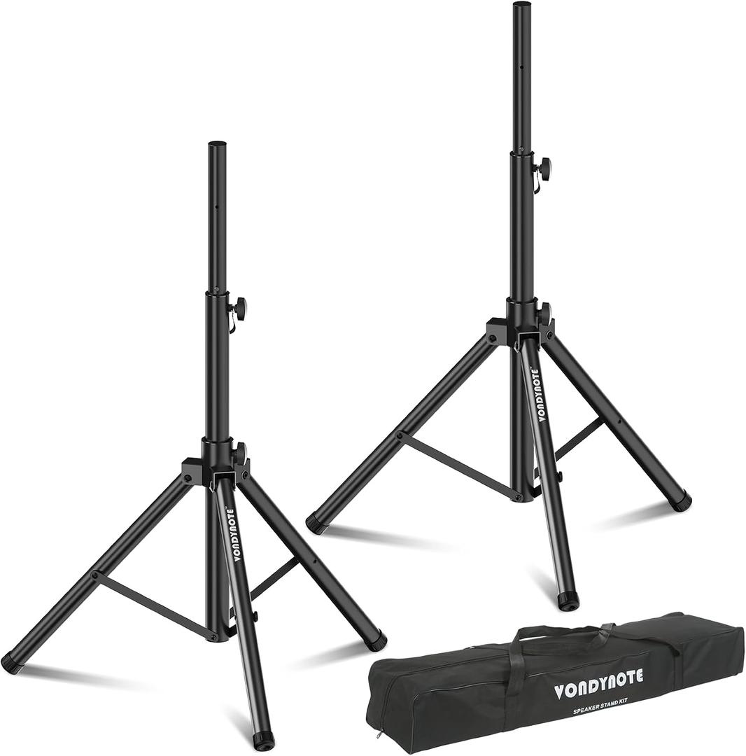 Vondynote Tripod Speaker Stands Pair PA DJ Heavy Duty Speaker Stands Adjustable Height 36.6"-54.9" Tripod Stage Stands with a Carring Bag, All Steel Construction