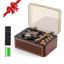 Gueray Portable CD Player with Speaker Retro Wood, 3600 mAh Nostalgic CD Music Player Bluetooth for Home with FM Radio Remote Support USB & AUX Playback, Vintage Gift for Men Women Birthday Christmas